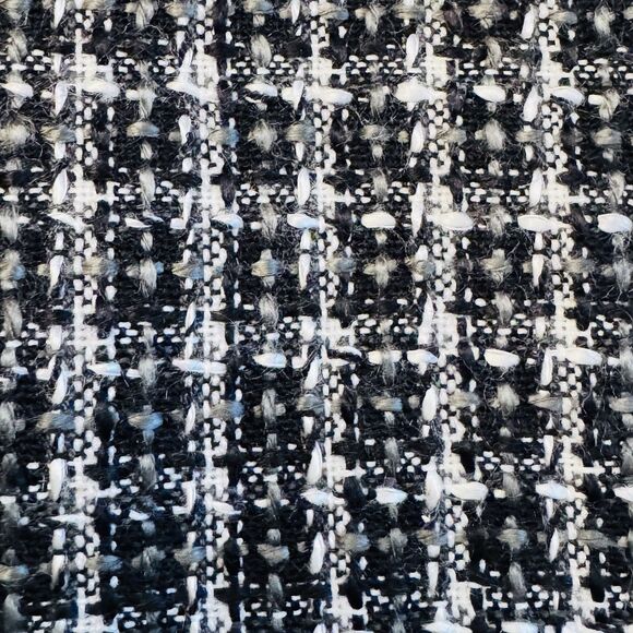 George Woman Tweed Fringe Edge Blazer Jacket Open Front Black White Sz 16W - Picture 8 of 11